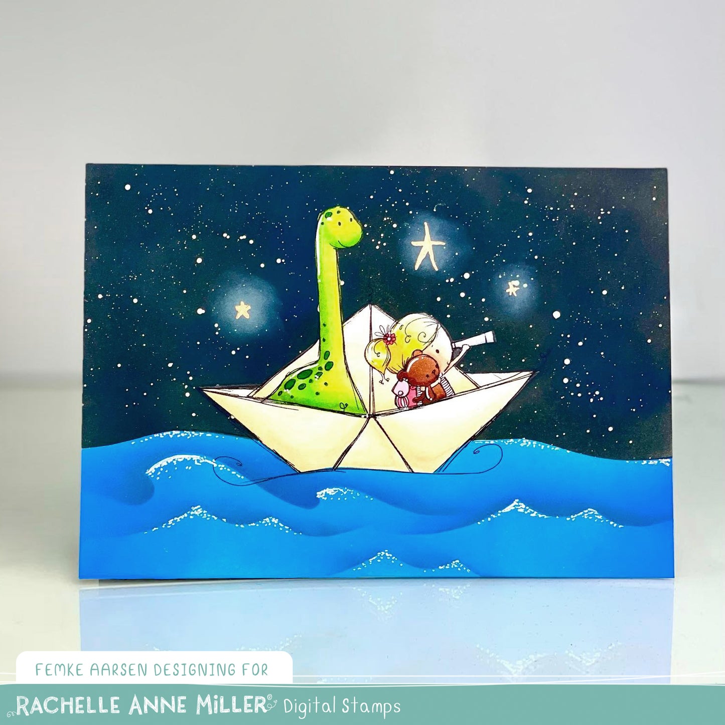 'Paper Boat - Girl' Digital Stamp