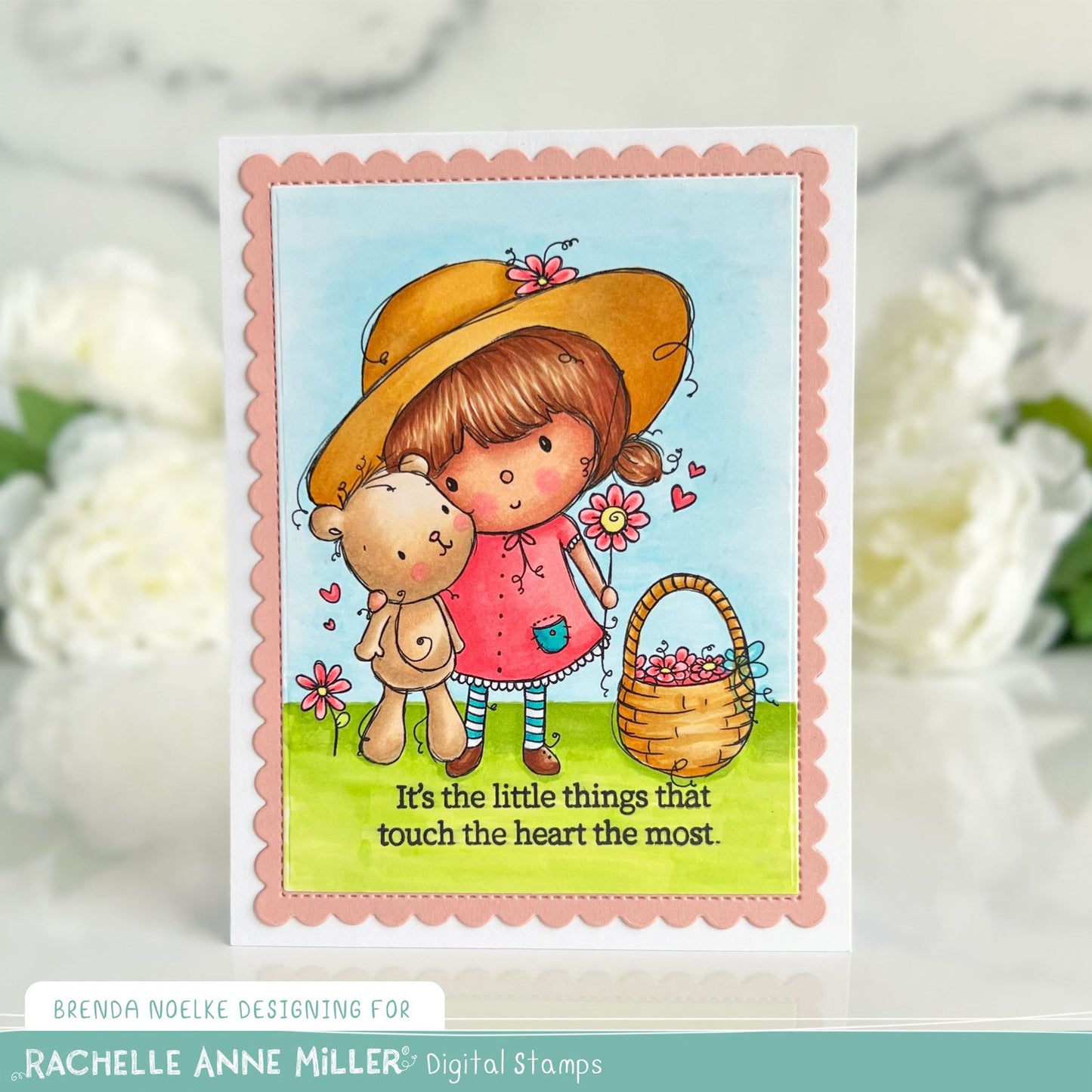 'Flowers for Teddy' Digital Stamp