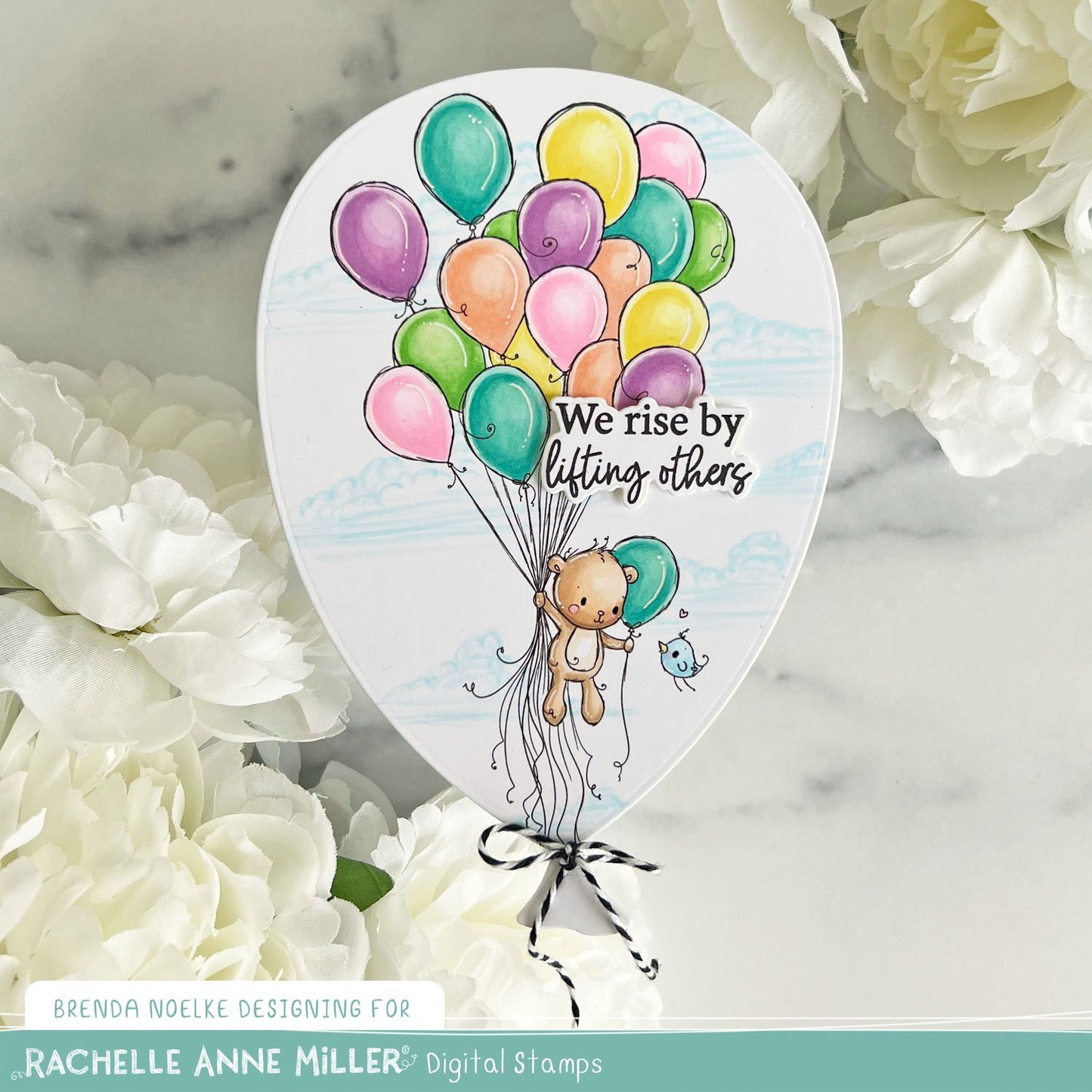 'Teddy's Balloons' Digital Stamp