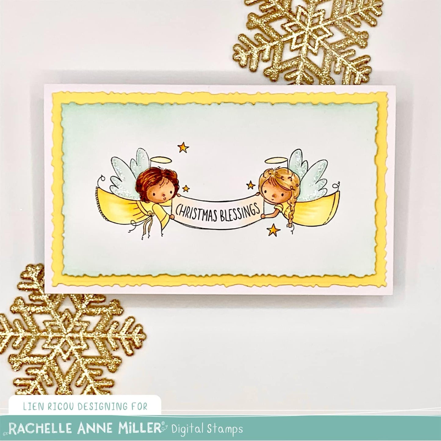'Christmas Blessings Angels' Digital Stamp