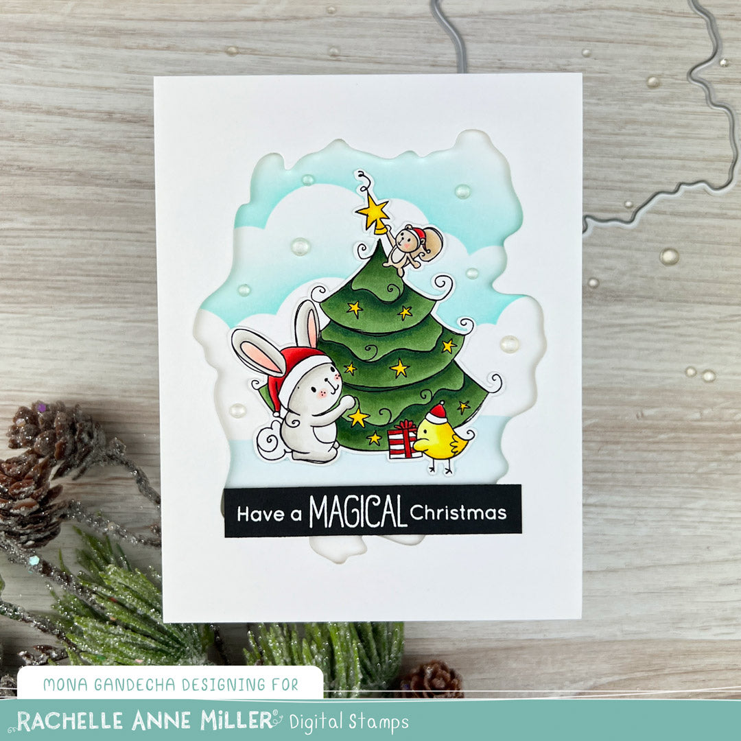 'Animal Tree' Christmas Digital Stamp