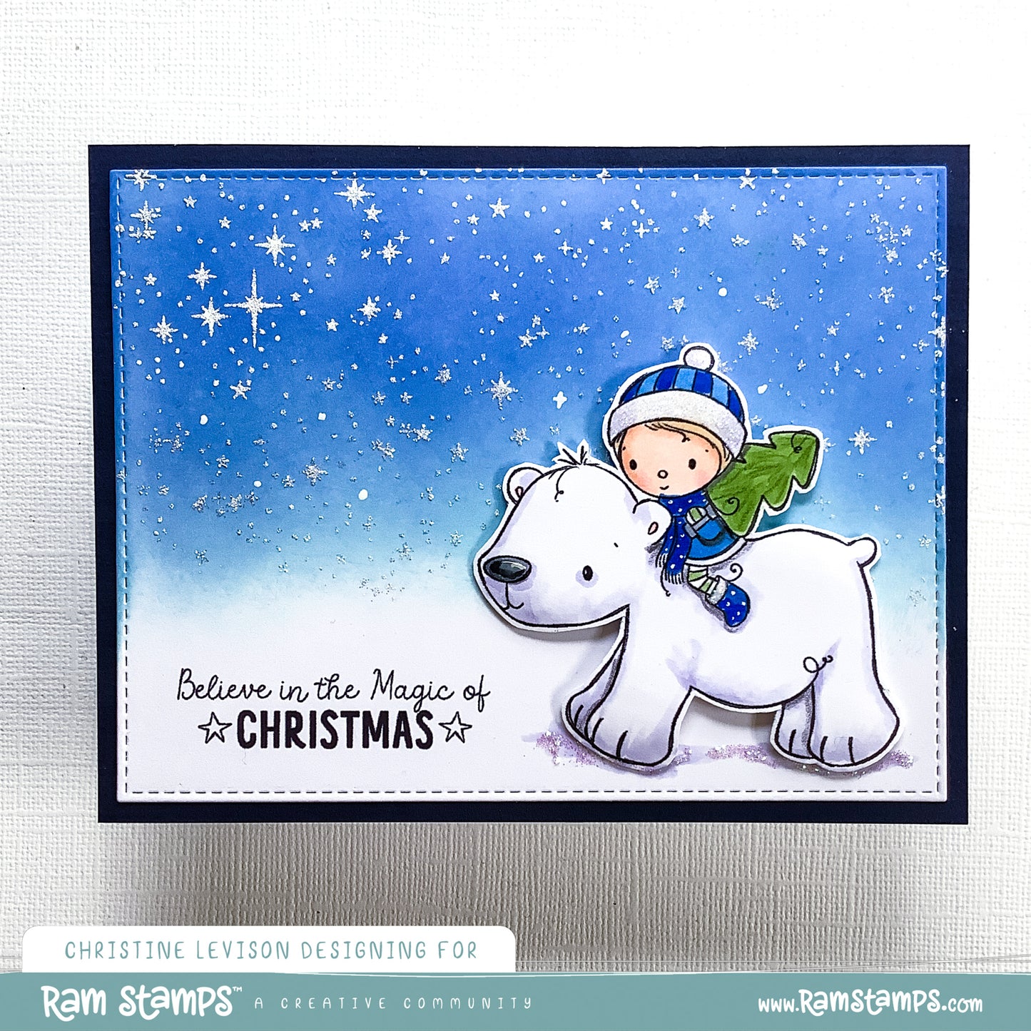 'Polar Bear Ride' Digital Stamp