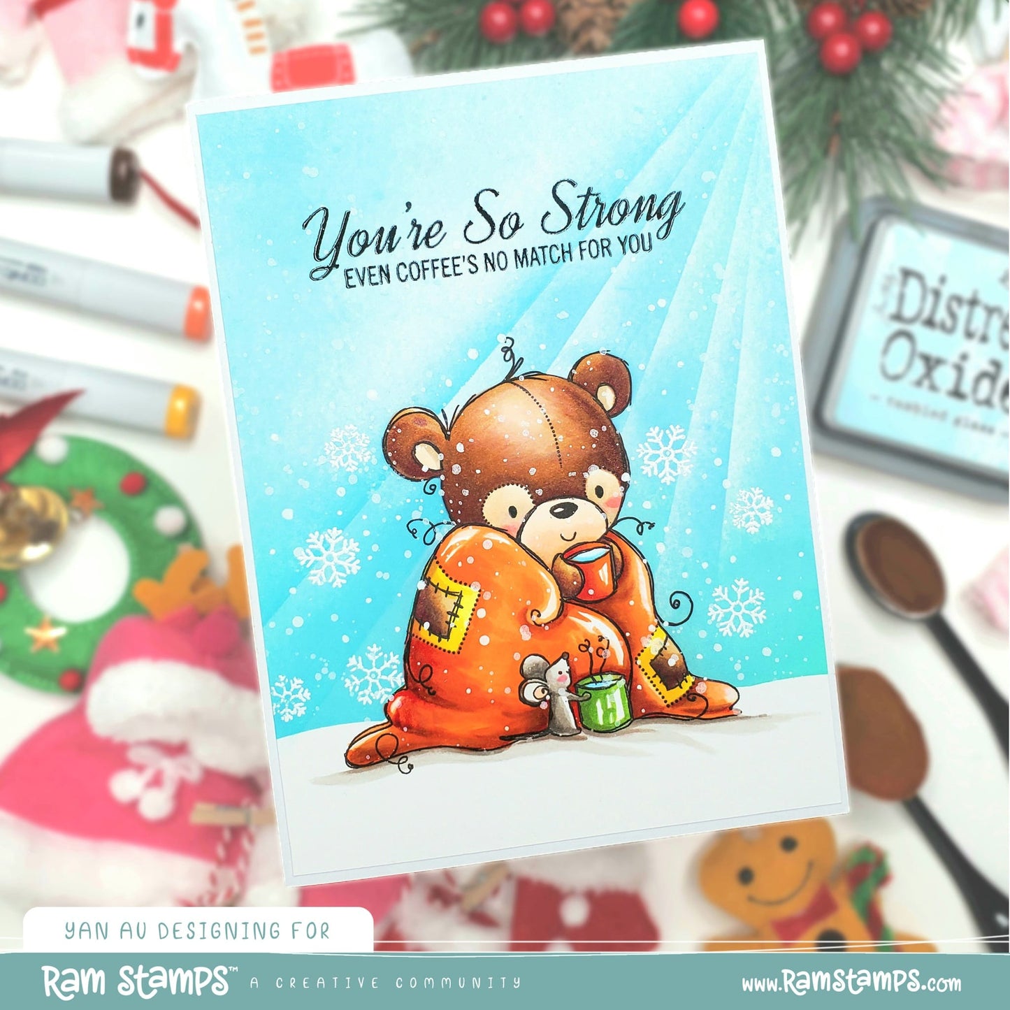 'Cuddle Up' Christmas Digital Stamp