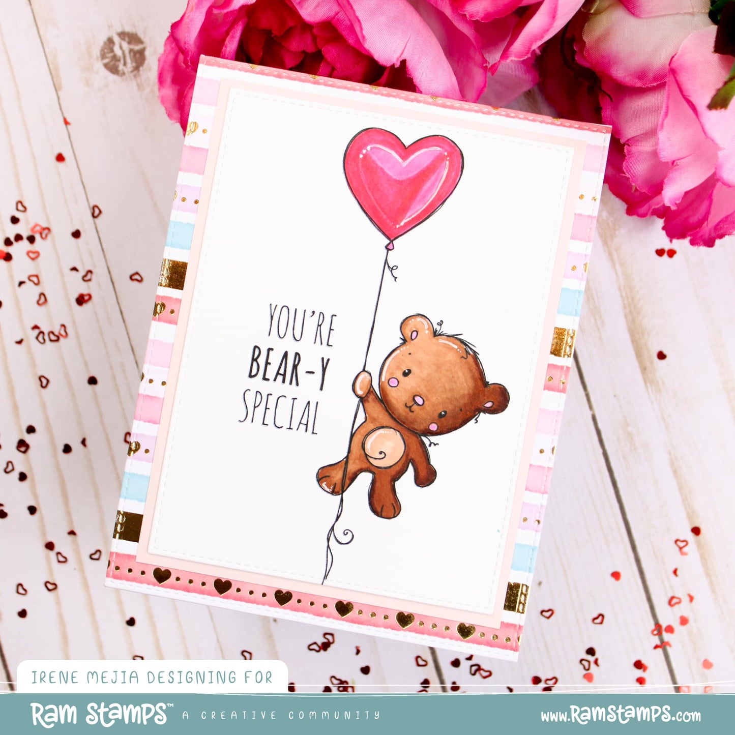 'Animal Valentines - Bear' Digital Stamp