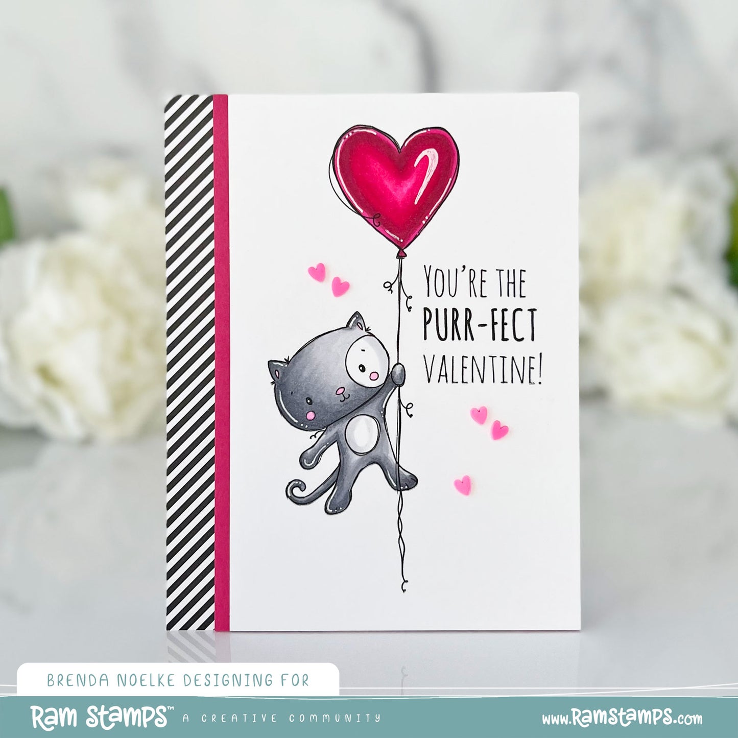 'Animal Valentines - Cat' Digital Stamp