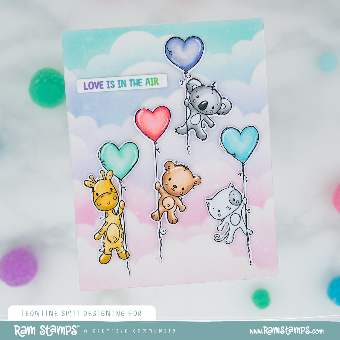 'Animal Valentines - Cat' Digital Stamp