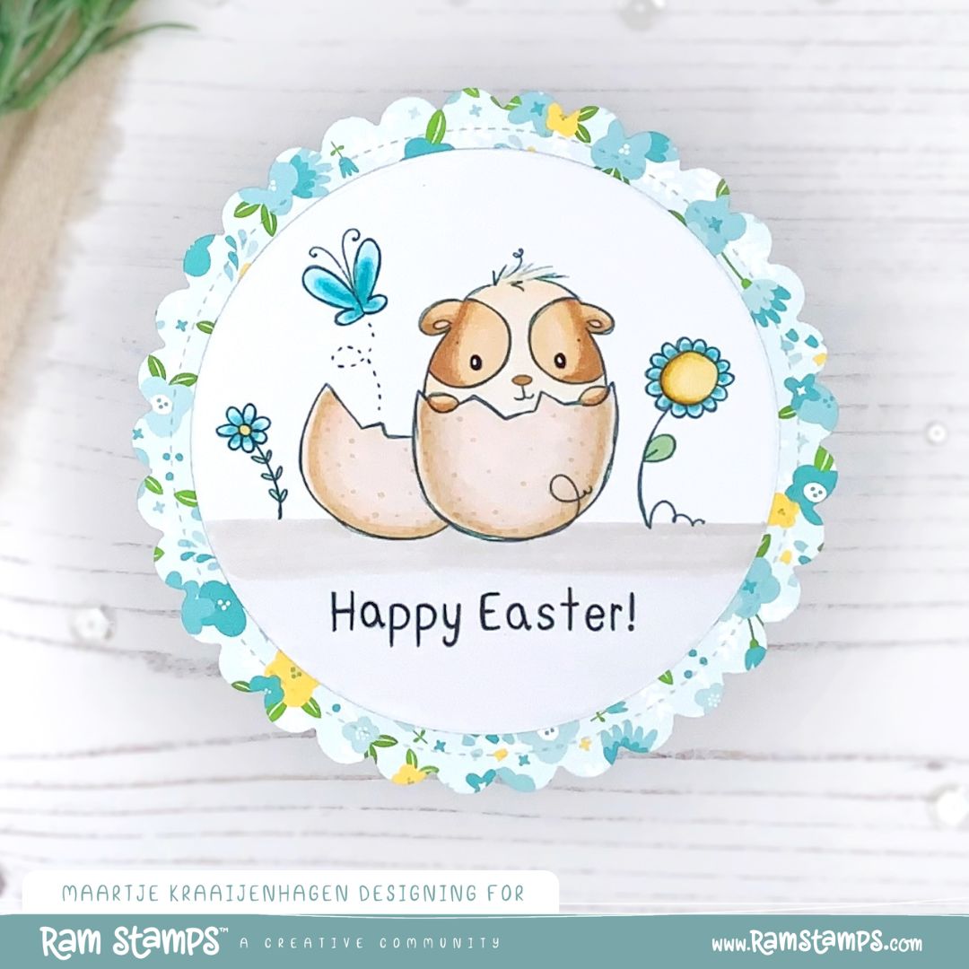 'Bunny & Guinea: Guinea Egg' Digital Stamp