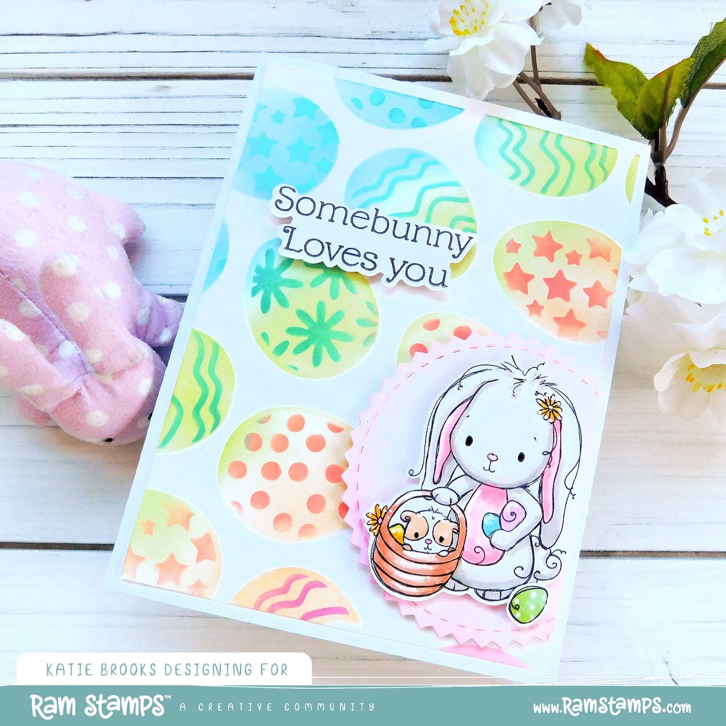 'Bunny & Guinea: Egg Hunt' Digital Stamp