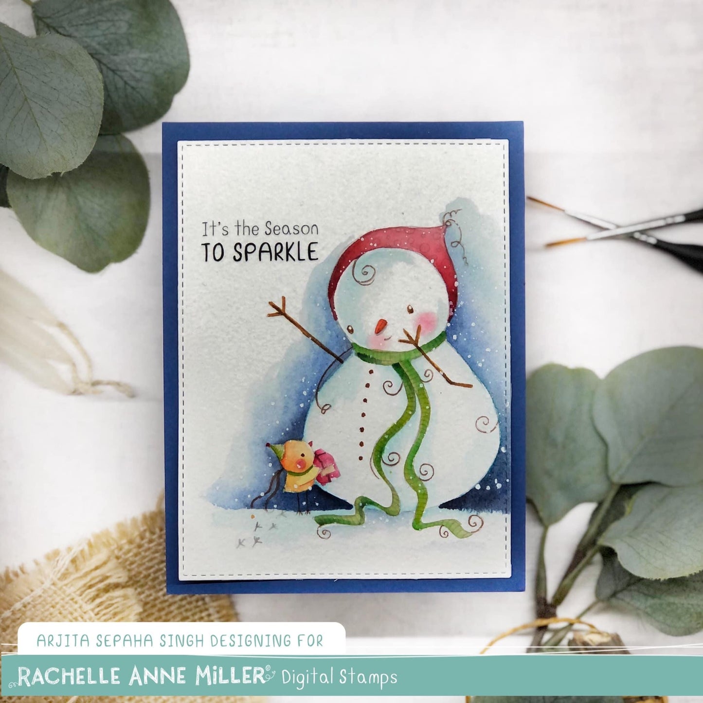 'Snowman's Gift' Digital Stamp