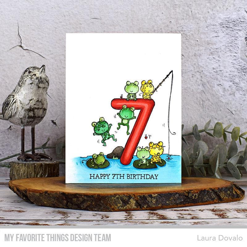 'Animal Number: Seven Frogs' Digital Stamp