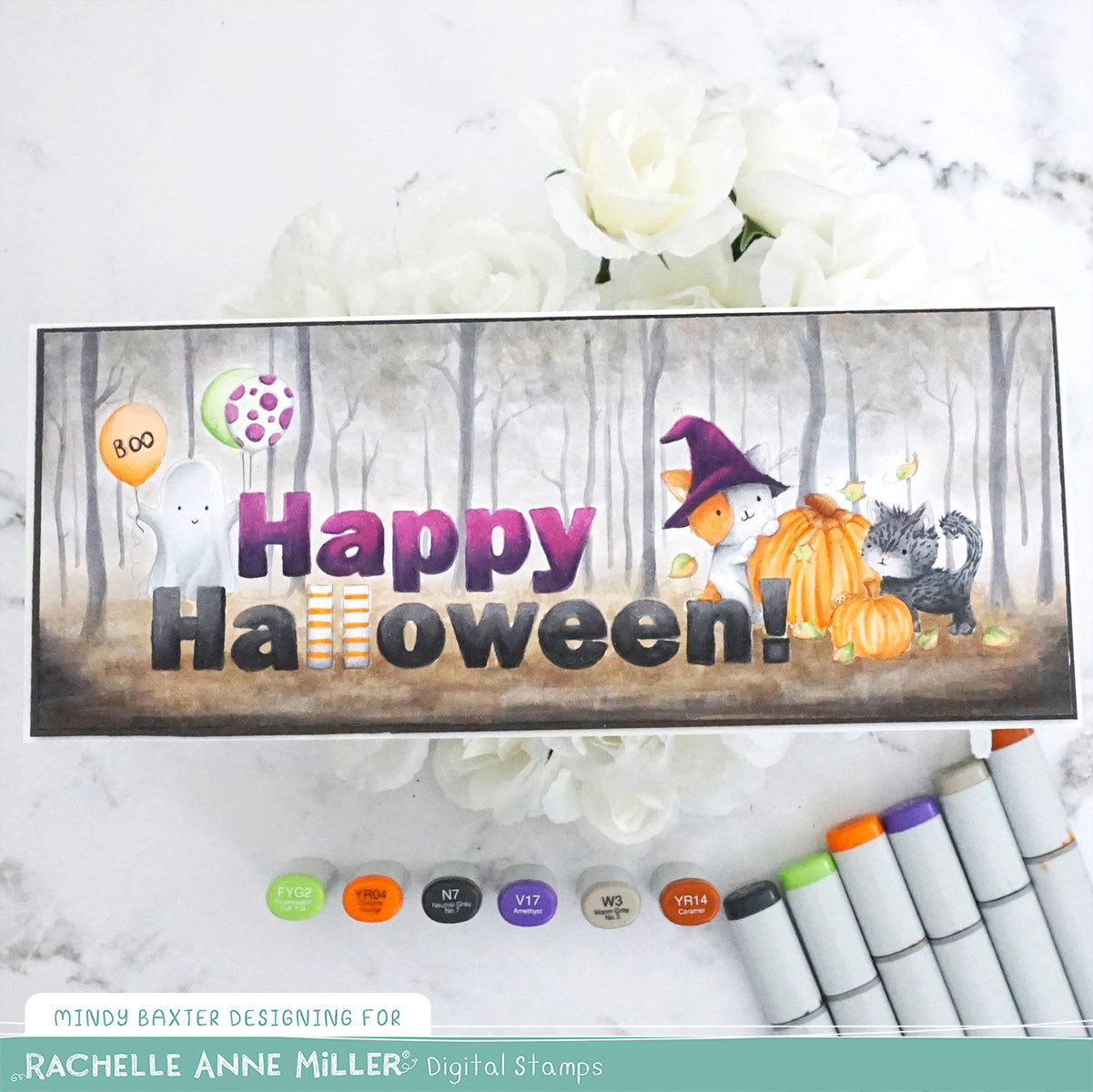 'Halloween Cats' Digital Stamp