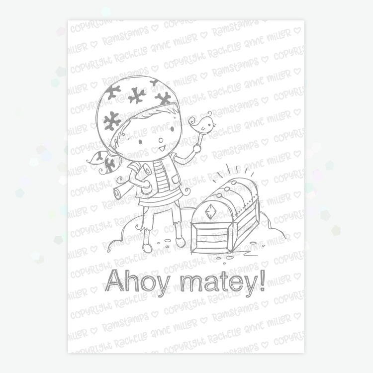'Ahoy Matey Pirate' Digital Stamp
