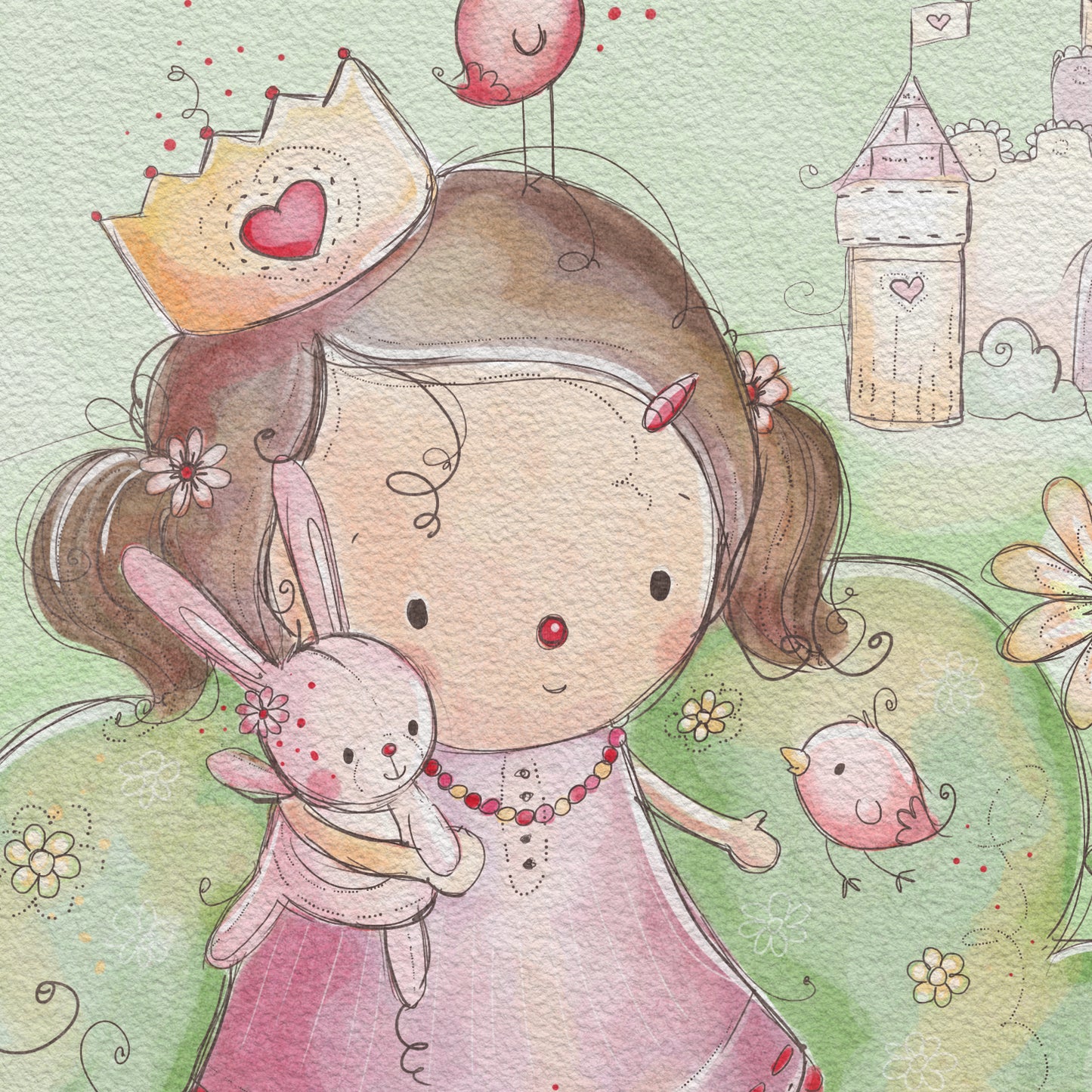 'Princess Castle' Children's Wall Art Print