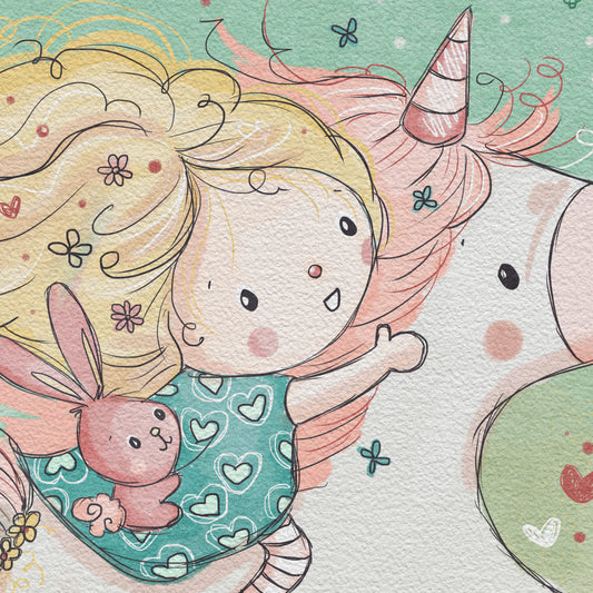 'Unicorn Garden' Children's Wall Art Print