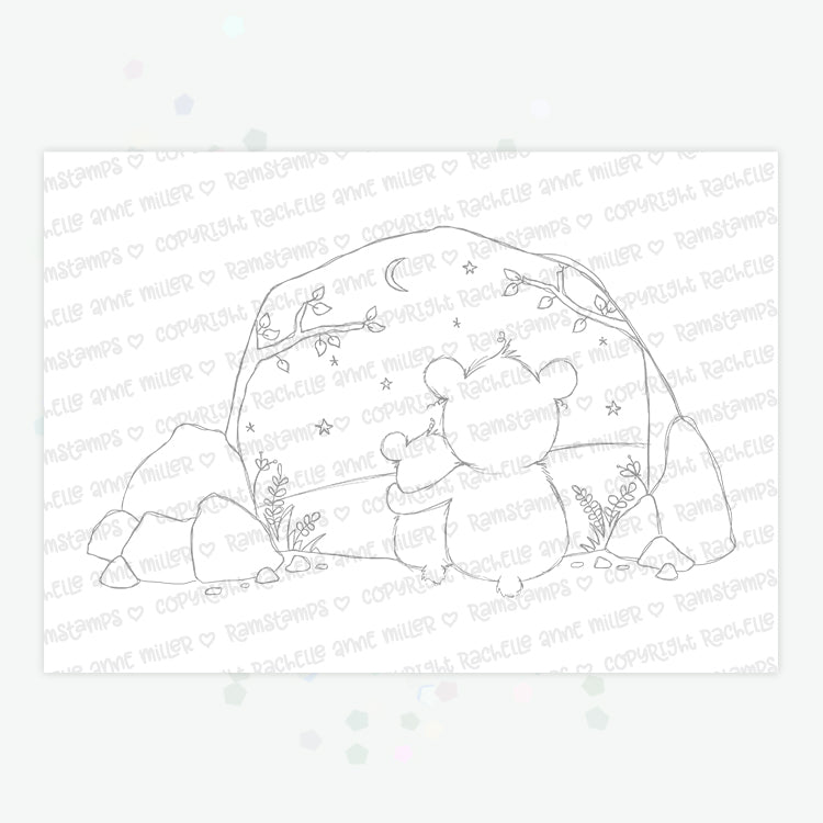 'Starry Night Bears' Digital Stamp