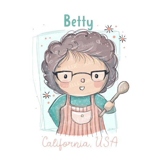 'Chef Betty' Profile Digital Stamp