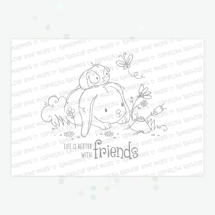 'Bunny & Guinea: Ladybug' Digital Stamp