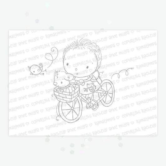 'Bike Ride' Digital Stamp