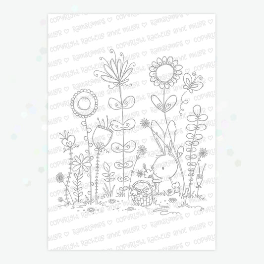 'Bunny Garden' Digital Stamp