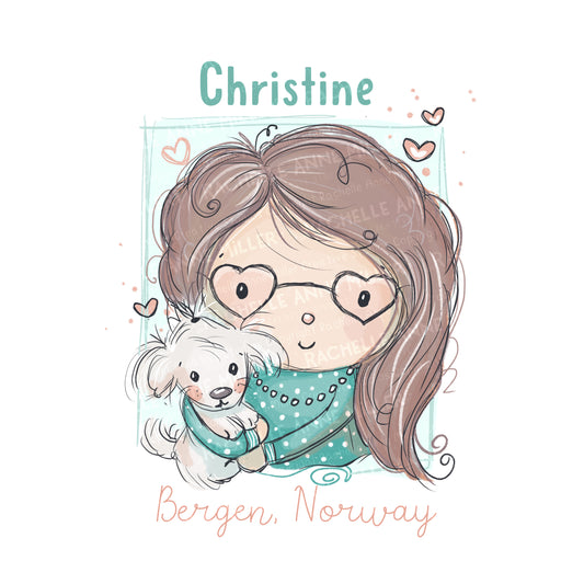 'Christine's Fluffy Friend' Profile Digital Stamp