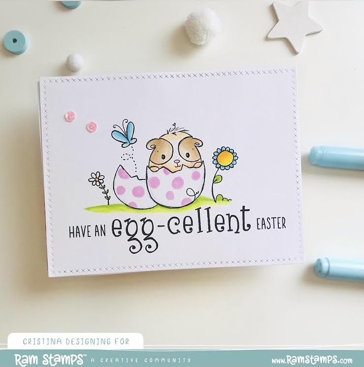 'Bunny & Guinea: Guinea Egg' Digital Stamp