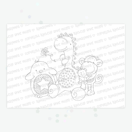 'Dinosaur Friends' Digital Stamp