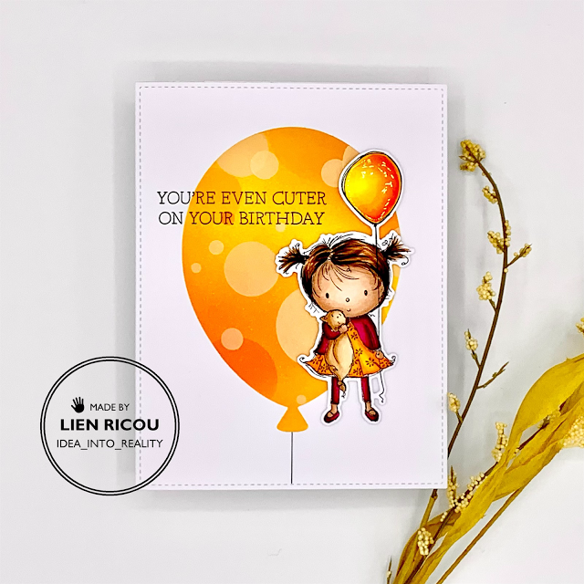 'Balloon Girl' Digital Stamp
