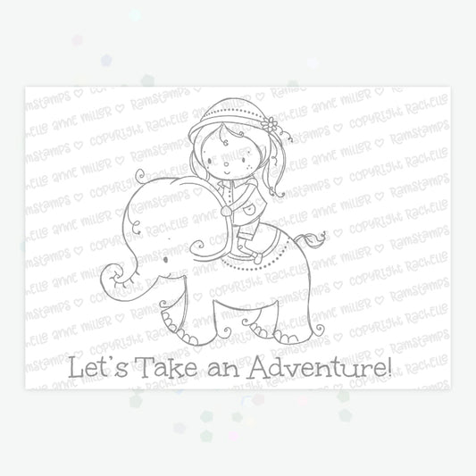 'Elephant Adventure' Digital Stamp