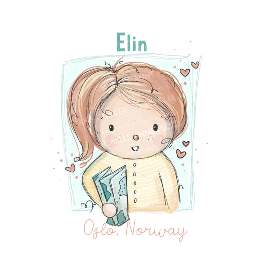'Elin's Travels' Profile Digital Stamp