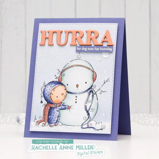 'Snowman Hug' Christmas Digital Stamp