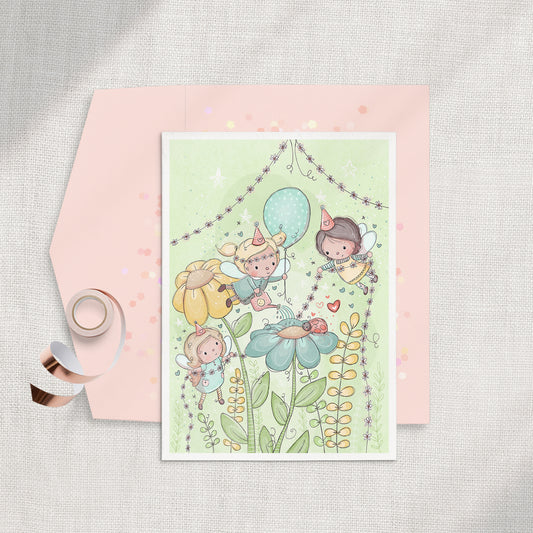 Fairy Party 5x7 Greeting Card