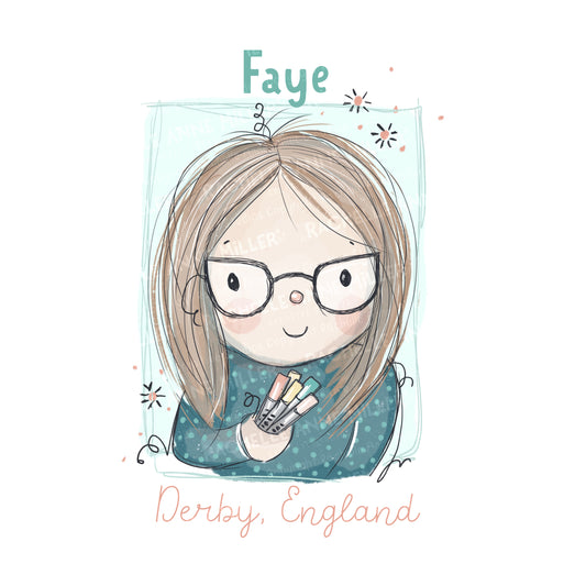 'Faye's Copics' Profile Digital Stamp