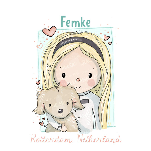 'Femke's Best Friend' Profile Digital Stamp