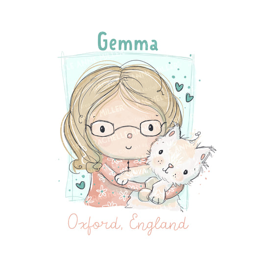 'Gemma's Cat' Profile Digital Stamp