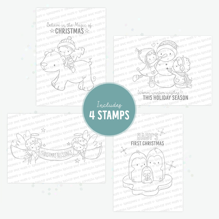 'Happy Holidays' Christmas Digital Stamp Set