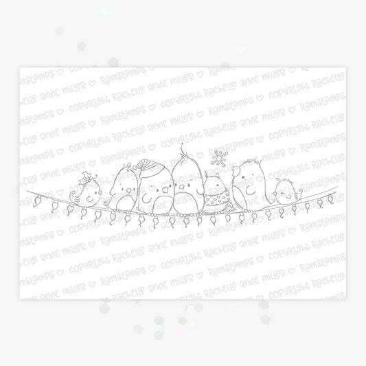 'Holiday Birds' Digital Stamp