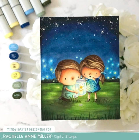 'Fireflies' Digital Stamp