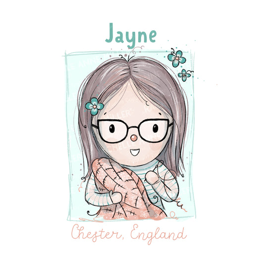 'Quilting Jayne' Profile Digital Stamp