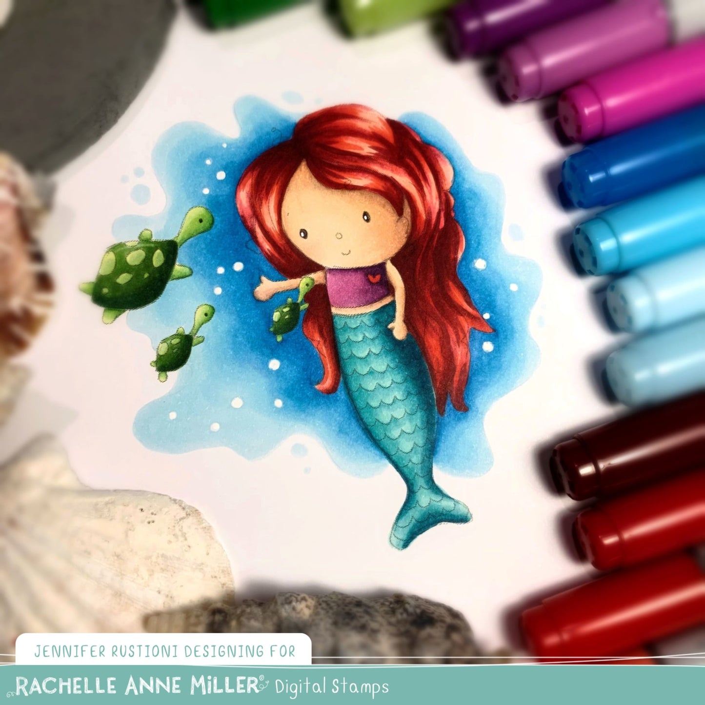 'Mermaid' Digital Stamp