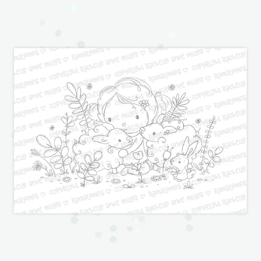 'Lamb Cuddle' Digital Stamp