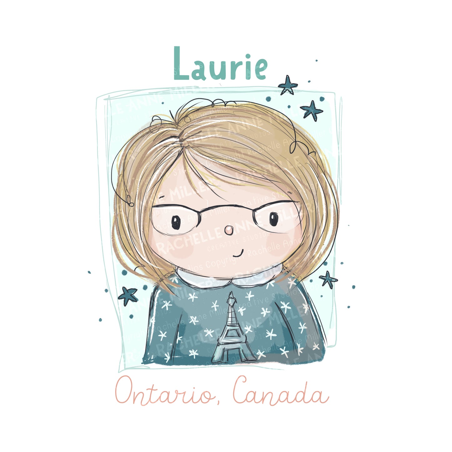 'Paris-Loving Laurie' Profile Digital Stamp