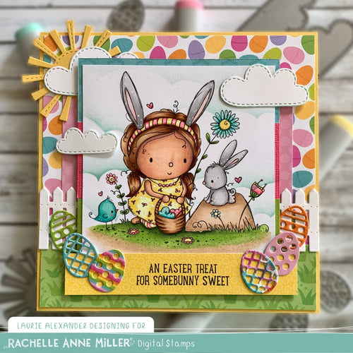 'Easter Bunny Girl' Digital Stamp – Rachelle Anne Miller Creative Studios