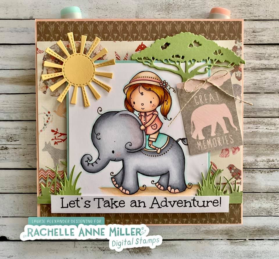 'Elephant Adventure' Digital Stamp