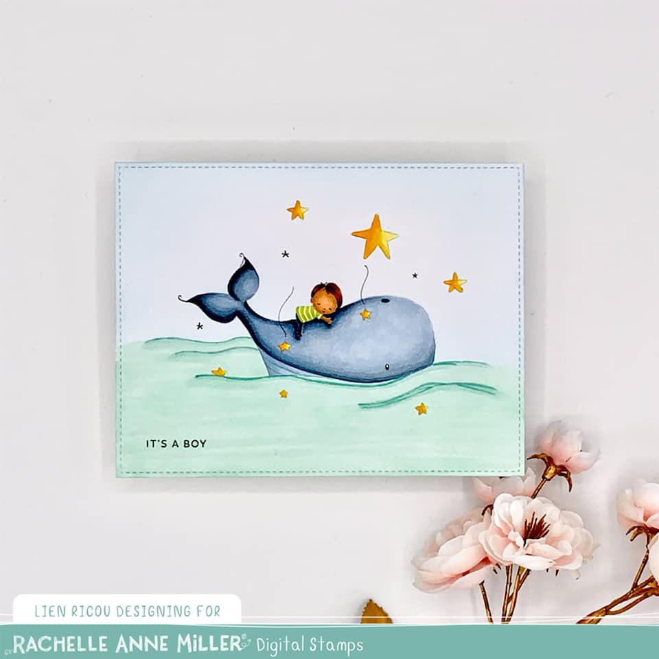 'Whale' Digital Stamp