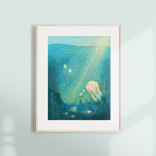 'Mermaid' Children's Wall Art Print
