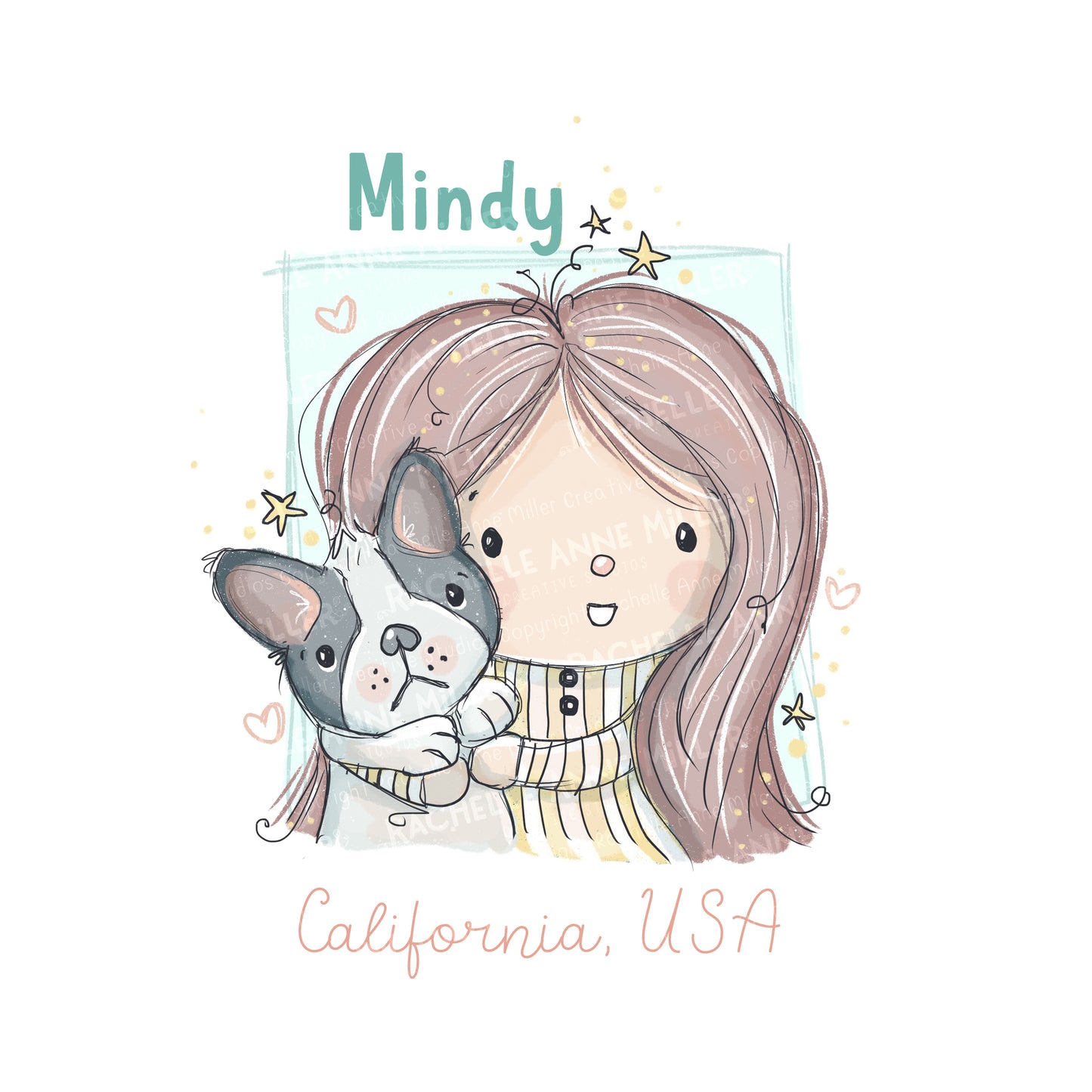 'Mindy's Frenchie' Profile Digital Stamp