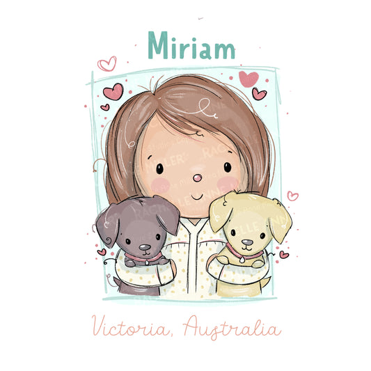 'Miriam's Pups' Profile Digital Stamp