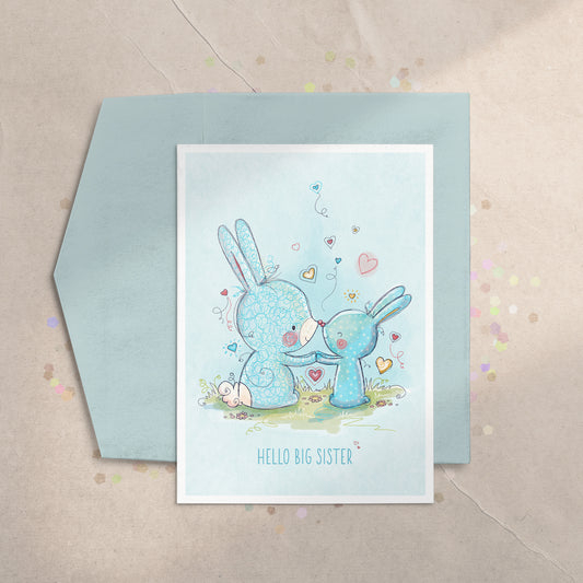 Mummy Bunny 5x7 Greeting Card