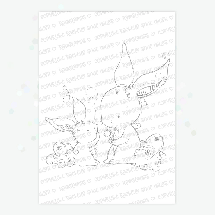 'Friendship Bunnies' Digital Stamp