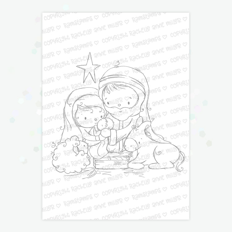 'Nativity' Christmas Digital Stamp